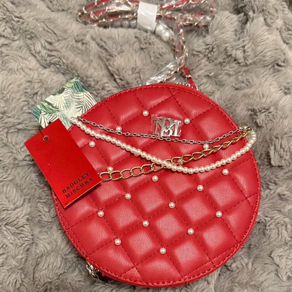 SUPER CRAZY SUNDAY SALE! 
Badgley Mischka Red Quilted Crossbody Bag